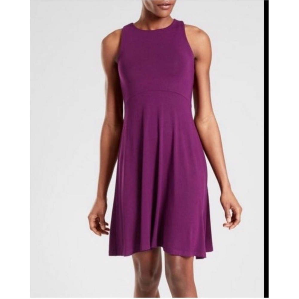 ATHLETA WOMEN'S VELVET PLUM SLEEVELESS SANTORINI THERA DRESS PETITES Size Medium